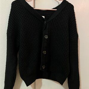 SONOMA Button Sweater | Black, Large